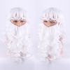 Synthetic Wig Curly Neat Bang Wig Medium Length White Synthetic Hair Men
