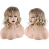 Synthetic Wig Curly Neat Bang Wig Short Light Blonde Synthetic Hair Women