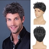 Synthetic Wig Curly Short Bob Wig Short Blonde Black / White Synthetic Hair Men
