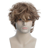 Synthetic Wig Curly Side Part Wig Short Brown Synthetic Hair Men