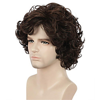 Synthetic Wig Curly Side Part Wig Short Dark Brown Brown / Burgundy Black Synthetic Hair Women