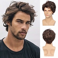 Synthetic Wig Curly Side Part Wig Short Light Brown Brown / Burgundy Black / White Kanekalon Women