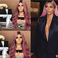 Synthetic Wig kinky Straight Middle Part Wig Long Dark Red Synthetic Hair 26 inch Women