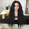 Synthetic Wig kinky Straight Middle Part Wig Long Natural Black Synthetic Hair 26 inch Women