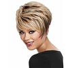 Synthetic Wig Loose Curl Asymmetrical Wig Short Light golden Synthetic Hair 6 inch Women