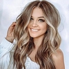 Synthetic Wig Matte Body Wave Middle Part Wig Blonde Long Light golden Synthetic Hair 26 inch Women