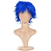 Synthetic Wig Natural Straight Asymmetrical Wig Short Dark Brown Blonde Blue Purple Red Synthetic Hair Men