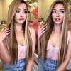 Synthetic Wig Natural Straight Middle Part Wig Medium Length A1 Synthetic Hair Women