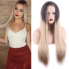 Synthetic Wig Natural Straight Middle Part Wig Medium Length A1 Synthetic Hair Women