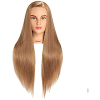 Synthetic Wig Natural Straight Middle Part Wig Medium Length Light golden Dark Brown Black Black Rainbow Synthetic Hair Women