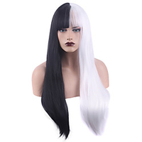 Synthetic Wig Natural Straight Neat Bang Wig Medium Length A1 Synthetic Hair Women