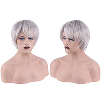 Synthetic Wig Natural Straight Side Part Wig Short A1 Synthetic Hair Women
