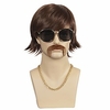 Synthetic Wig Natural Straight Side Part Wig Short Brown Synthetic Hair Men