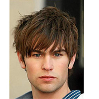 Synthetic Wig Natural Straight Side Part Wig Short Dark Brown Brown Black / White Synthetic Hair Men
