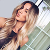 Synthetic Wig Natural Wave Kardashian Wavy Middle Part Wig Black / Blonde Ombre Long Very Long Light golden Blonde Synthetic Hair 28 inch Women