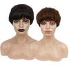Synthetic Wig Short Straight Brown Black Bob Wigs with Bangs for Woman Daily High Temperature Fiber Free Cap miniinthebox