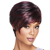 Synthetic Wig Straight Straight Bob Short Bob With Bangs Wig Ombre Dark Wine Synthetic Hair Women