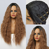 Synthetic Wig Water Wave Spiral Curl Middle Part Wig 28 inch sepia Synthetic Hair 28 inch Women