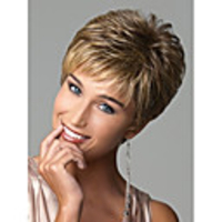 Synthetic Wig Wavy European Wavy Pixie Cut Wig Blonde Short Rainbow Blonde Synthetic Hair Women