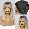 Synthetic Wig Wavy Loose Wave With Bangs Wig 24 inch Light Brown Synthetic Hair 24 inch Women