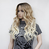 Synthetic Wig Wavy Middle Part Wig Blonde Long Blonde Synthetic Hair Women