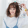 Synthetic Wig Wavy Wavy Bob With Bangs Wig Short Flaxen Chestnut Brown Ash Brown Brown Grey Synthetic Hair Women
