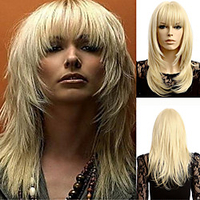 Synthetic Wig Wavy Wavy Wig Blonde Medium Length Blonde Synthetic Hair Blonde miniinthebox