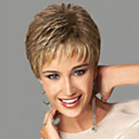 Synthetic Wig Wavy Wavy With Bangs Wig Blonde Short Blonde Synthetic Hair Women