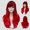 Synthetic Wig Wavy Wavy With Bangs Wig Long Red Synthetic Hair Women