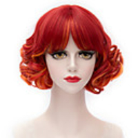 Synthetic Wig With Bangs Wig Short Red Synthetic Hair Women