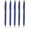 SZKINSTONreg; 5PCS Blue Universal 2in1 Special Metal Touch Screen Pen Stylus with Ball Pen Capacitive Pen for iPhone/iPad/Samsung/Moto/Nokia/HUAWEI/Xiaomi/OnePlus/VIVO/OPPO/Sony/LG/Lenovo and other