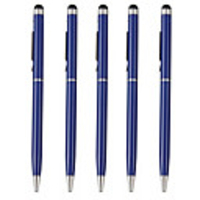 SZKINSTONreg; 5PCS Blue Universal 2in1 Special Metal Touch Screen Pen Stylus with Ball Pen Capacitive Pen for iPhone/iPad/Samsung/Moto/Nokia/HUAWEI/Xiaomi/OnePlus/VIVO/OPPO/Sony/LG/Lenovo and other
