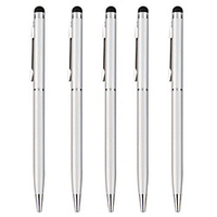 SZKINSTONreg; 5PCS White Universal 2in1 Special Metal Touch Screen Pen Stylus with Ball Pen Capacitive Pen for iPhone/iPad/Samsung/Moto/Nokia/HUAWEI/Xiaomi/OnePlus/VIVO/OPPO/Sony/LG/Lenovo and other miniinthebox