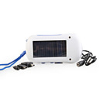 T001-A Solar Powered Self-Recharge White Light 6-LED Flashlight with FM Radio and Phone Charger