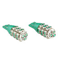 T10 1.9W 1210 SMD 27-LED Green Light Bulb for Car Indicator Lamps (2-Pack,  DV 12V)
