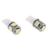 T10 1W 5x5050 SMD White Light LED Bulb for Car (2-Pack,  12V)