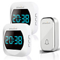 T195195-BB Wireless Doorbell Smart Household DoorBell With Time Display Volume Adjustable Mutil Use for Home Apartment Office Self-powered No Battery Required Doorbell