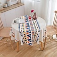 Table Cloth Bohemian Multicolor Printing Round Living Room Fabric Tablecloth