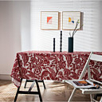 Table Cloth Cotton Dust-Proof Casual Striped Table Cover Table Decorations for Daily Wear Rectangular 6060/9090/100140/140140/140160/140180/140200/140220/140250 cm As per Picture 1 pcs
