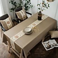 Table Cloth Cotton Dust-Proof Casual Striped Table Cover Table decorations for Daily Wear rectangule 6060/9090/100140/140140/140160/140180/140200/140220/140250 cm As per Picture 1 pcs