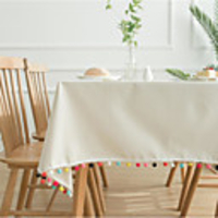 Table Cloth Cotton Dust-Proof Classic Printing Table Cover , Stain Proof, Water Resistant Washable Table, Decorative Oblong Table Cover for Kitchen, Holiday
