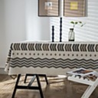 Table Cloth Cotton Dust-Proof Classic Printing Table Cover , Stain Proof, Water Resistant Washable Table, Decorative Oblong Table Cover for Kitchen, Holiday