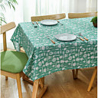 Table Cloth Cotton Dust-Proof Classic Printing Table Cover , Stain Proof, Water Resistant Washable Table, Decorative Oblong Table Cover for Kitchen, Holiday