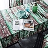 Table Cloth Cotton Dust-Proof Classic Printing Table Cover , Stain Proof, Water Resistant Washable Table, Decorative Oblong Table Cover for Kitchen, Holiday