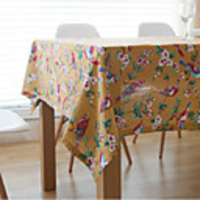 Table Cloth Cotton Dust-Proof Classic Printing Table Cover , Stain Proof, Water Resistant Washable Table, Decorative Oblong Table Cover for Kitchen, Holiday