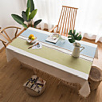 Table Cloth Cotton Dust-Proof Classic Printing Table Cover, Stain Proof, Water Resistant Washable Table, Decorative Oblong Table Cover for Kitchen, Holiday