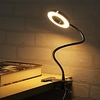 Table Lamp Desk Lamp Reading Light Dimmable Clip Adjustable USB Powered For Bedroom Office Black