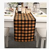 Table Runner Cotton Contemporary Lattice Table Cover Table Decorations For Christmas Rectangular 27031 cm Dark Yellow 1 pc