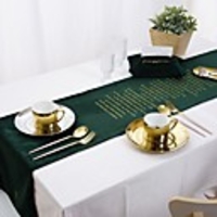 Table Runner polyester fibre Dust-Proof Classic Printing Tabel cover Table decorations for Daily Square 18035/22035/26035 cm Dark Green 1 pc