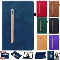 Tablet Case Cover For Samsung Galaxy Tab S7 Plus FE A8 A7 Lite S6 Lite A 8.0 Card Holder with Stand Flip Solid Colored TPU PU Leather miniinthebox